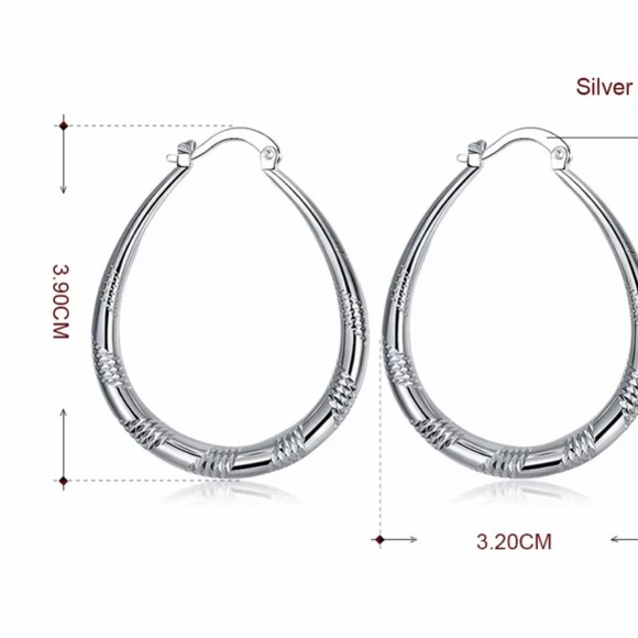 New 925 Sterling Silver Hoop Earrings - Picture 7 of 8